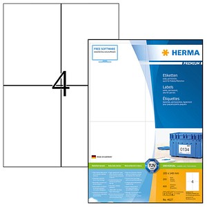 HERMA Etiketten 4627 weiß 105,0 x 148,0 mm, 200 Blatt