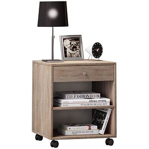 VCM my home Rolda Nachttisch rechteckig Spanplatte eiche 45,0 x 38,0 x 54,0 cm, 1 St.