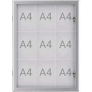 MAUL Schaukasten Excite grau 9x DIN A4 73,9 x 2,8 x 100,0 cm, 1 St.