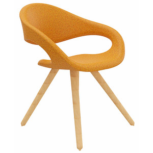fm Besucherstuhl Elan 4260761571430 orange Stoff, 1 St.