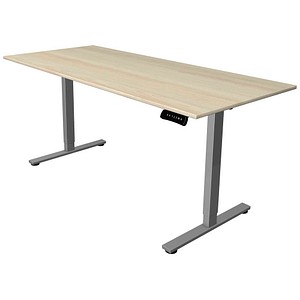 Kerkmann Move base 2 elektrisch höhenverstellbarer Schreibtisch ahorn rechteckig, T-Fuß-Gestell silber 180,0 x 80,0 cm