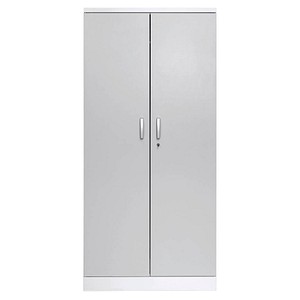 Gürkan Stahlschrank 100117 verkehrsweiß, lichtgrau 4 Fachböden 92,0 x 42,0 x 195,0 cm, aufgebaut, 1 St.