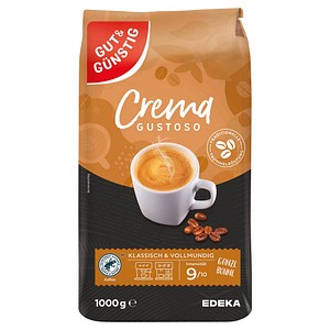 GUT&GÜNSTIG Crema Gustoso Kaffeebohnen, Arabicabohnen kräftig, 1 kg