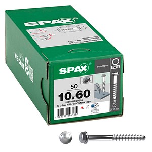 SPAX® Betonschrauben S-CSA+ Sechskant mit Scheibe 1881011000605 10 mm x 60 mm, 50 St.
