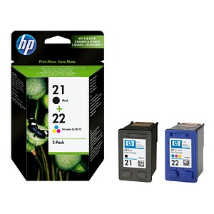 2 HP 21 + 22 (SD367AE) schwarz, color Tintenpatronen 2 HP 21 + 22 (SD367AE) schwarz, color Tintenpatronen