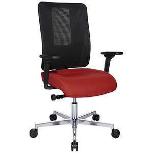 Topstar Bürostuhl Sitness Open X (N) Deluxe Alu mit Schiebesitz, OX39WTW2 T210 Stoff rot, Gestell alu