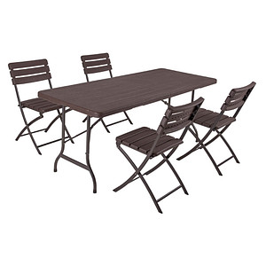 Garden Pleasure Sitzgruppe Tabora, schwarz Kunststoff, Metall, 5-teilig