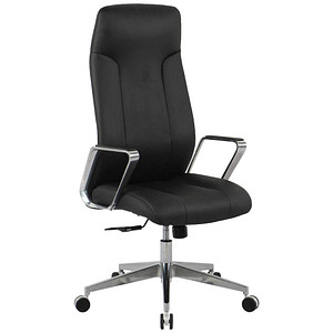 Chefsessel, 10012 Kunstleder schwarz, Gestell silber