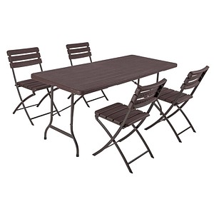 Garden Pleasure Sitzgruppe Tabora, schwarz Kunststoff, Metall, 5-teilig