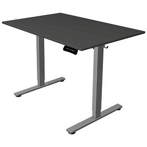 Kerkmann Move base 2 elektrisch höhenverstellbarer Schreibtisch anthrazit rechteckig, T-Fuß-Gestell silber 120,0 x 80,0 cm