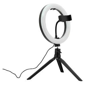 meet powered by PAPERFLOW Blogg LED Ringlicht mit Tisch-Stativ schwarz