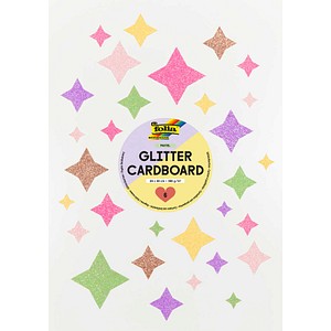 folia Fotokarton Glitter Pastell farbsortiert 300 g/m² 6 Blatt