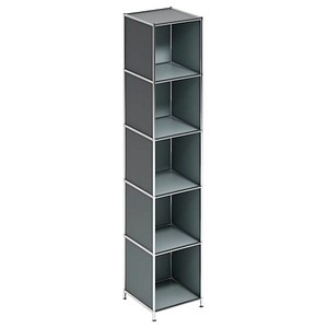 viasit Aktenregal System4 anthrazit 40,4 x 40,4 x 193,2 cm, 1 St.
