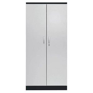 Gürkan Stahlschrank 100129 tiefschwarz, lichtgrau 4 Fachböden 92,0 x 42,0 x 195,0 cm, aufgebaut, 1 St.
