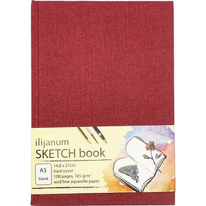 Ilijanum Skizzenbuch DIN A5 blanko, weinrot Hardcover 54 Seiten, 1 St.