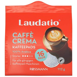 LAUDATIO CAFFÈ CREMA Kaffeepads, Arabicabohnen kräftig, 16 St.