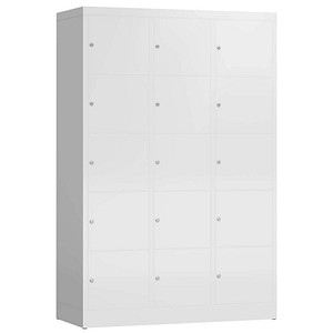 ClassiX Schließfachschrank signalweiß X-523537, 15 Schließfächer 118,5 x 50,0 x 180,0 cm