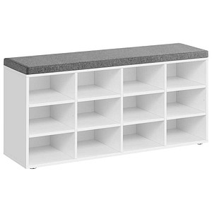 VASAGLE Schuhbank LHS009W14 weiß, grau Holz 78,6 cm