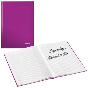 LEITZ Notizbuch WOW DIN A4 kariert, lila Hardcover 160 Seiten