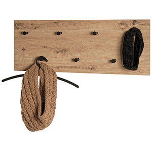 HAKU Möbel Wandgarderobe 37442 eiche Holz 7 Haken 80,0 x 30,0 cm, 1 St.