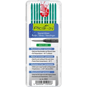 Pica Dry Wasserstrahl 4042 Ersatzminen für Tieflochmarker-Bleistift grün 2,8 mm, 10 St.