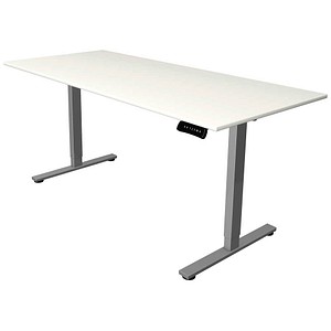 Kerkmann Move base 2 elektrisch höhenverstellbarer Schreibtisch weiß rechteckig, T-Fuß-Gestell silber 180,0 x 80,0 cm