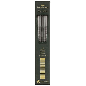 FABER-CASTELL TK 9071  Fallminen-Bleistiftminen schwarz 3B 2,0 mm, 10 St.