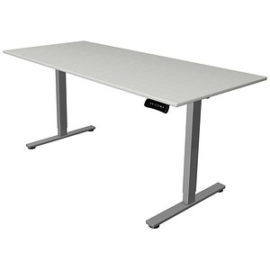 Kerkmann Move base 2 elektrisch höhenverstellbarer Schreibtisch lichtgrau rechteckig, T-Fuß-Gestell silber 180,0 x 80,0 cm