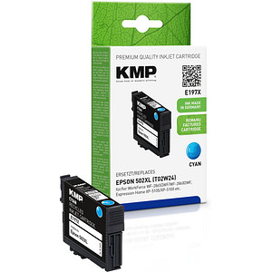 KMP E197X  cyan Druckerpatrone kompatibel zu EPSON 502XL (T02W24)