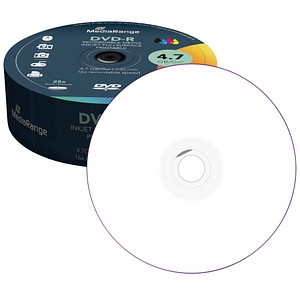 25 MediaRange DVD-R 4,7 GB bedruckbar