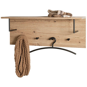 HAKU Möbel Wandgarderobe 37447 eiche Holz 4 Haken 80,0 x 30,0 cm