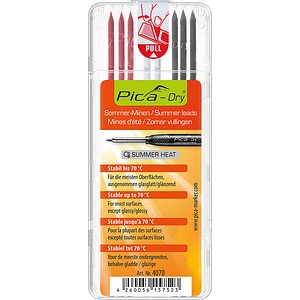 Pica Dry Sommer 4070 Fallminen-Bleistiftminen farbsortiert 2B 2,8 mm, 8 St.