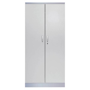 Gürkan Stahlschrank 100123 lichtgrau, weißaluminium 4 Fachböden 92,0 x 42,0 x 195,0 cm, aufgebaut, 1 St.
