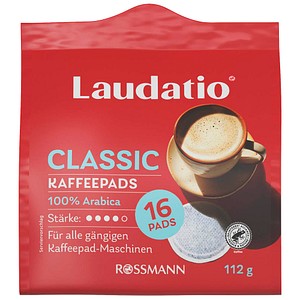 LAUDATIO CLASSIC Kaffeepads, Arabicabohnen kräftig, 16 St.