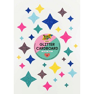 folia Fotokarton Glitter Rainbow farbsortiert 300 g/m² 6 Blatt