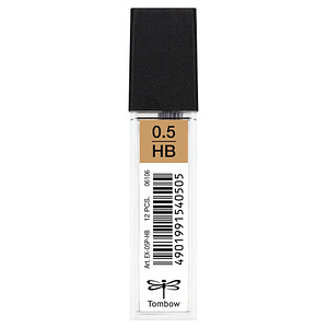 Tombow Feinminen-Bleistiftminen schwarz HB 0,5 mm, 12 St.