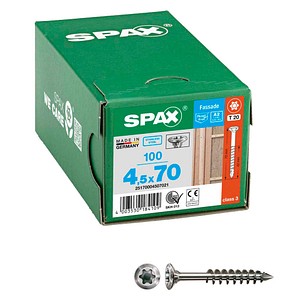 SPAX® Fassadenschrauben T20 Linsensenkkopf A2 25170004507021 4,5 mm x 70 mm, 100 St.
