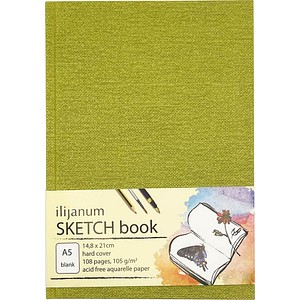 Ilijanum Skizzenbuch DIN A5 blanko, limette Hardcover 54 Seiten, 1 St.