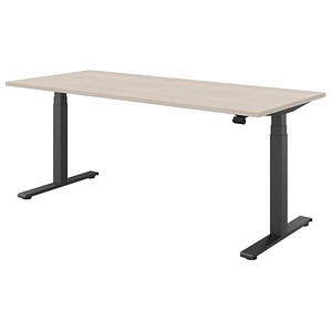 fm fouraction elektrisch höhenverstellbarer Schreibtisch akazie hell rechteckig, T-Fuß-Gestell anthrazit 180,0 x 80,0 cm