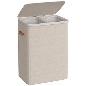 SONGMICS Wäschesortierer beige, bis 20,0 kg (bis 10,0 kg je Innentasche), 1 St.