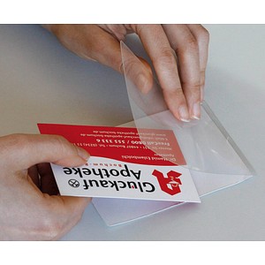 LMG Kaltlaminierfolien glänzend für Kreditkartenformat Vorderseite: 67 micron / Rückseite: 200 micron, 100 St.