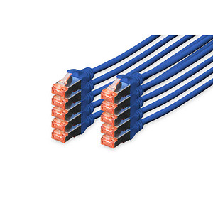DIGITUS RJ45-Stecker/RJ-45 Stecker Netzwerkkabel DK-1644-010-B-10 1,0 m blau, 10 St.