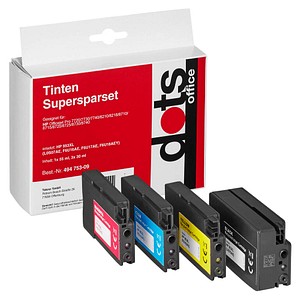 dots  schwarz, cyan, magenta, gelb Druckerpatronen kompatibel zu HP 953XL (3HZ52AE), 4er-Set