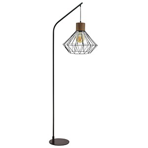 meet powered by PAPERFLOW Sequoia Stehlampe schwarz, akazie