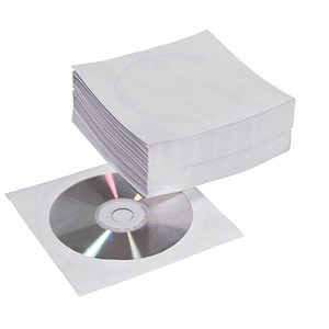 MediaRange 1er CD-Hüllen Papier weiß, 100 St.