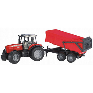 bruder Massey Ferguson 7480 Traktor mit Wannenkippanhänger 2045 Spielzeugauto