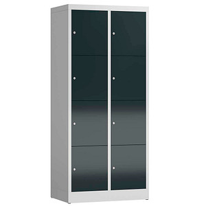 ClassiX Schließfachschrank anthrazit, lichtgrau X-523428, 8 Schließfächer 80,0 x 50,0 x 180,0 cm