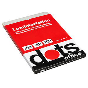 dots Laminierfolien glänzend für A4 80 micron, 100 St.