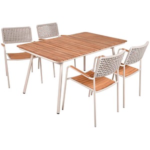 Garden Pleasure Sitzgruppe CARMEL, weiß Holz, Metall