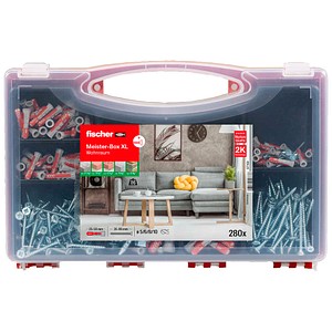 fischer Meister-Box Wohnraum 577158 Dübel- und Schrauben-Sortiment, 210-teilig